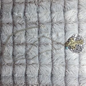 Made With Love Cross Silver & Gold Turquoise Pendant Necklace